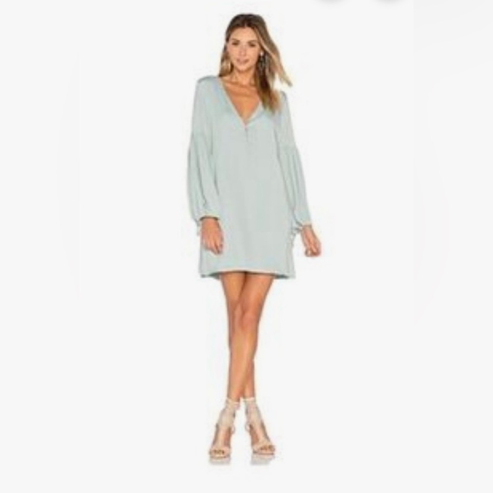 L'Academie Revolve The Airy Balloon Sleeves in Sage Green Dress Summer Date Sexy